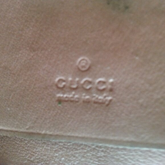 Vintage Gucci Key Holder Gold Heart Monogram Canvas Denim Tan Pink Snap - Picture 13 of 15